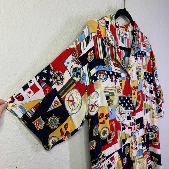 C.A. SPORT Romper M/L‎ Vintage Nautical Sail Boat Sailing Button Front Pockets - Picture 7 of 12